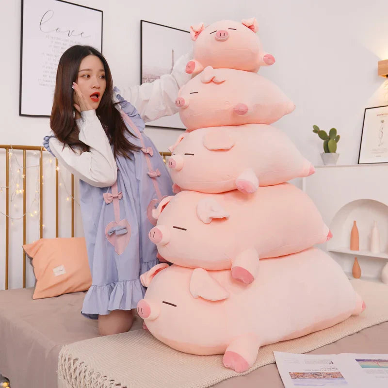 40/50/60/80cm Squish Pig Stuffed Doll Lying Plush Piggy