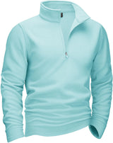 TACVASEN Quarter-Zip Pullover Tops Mens Turtleneck Fleece Sweatshirts