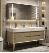Light Luxury Bathroom Cabinet Rock Plate Washstand Modern