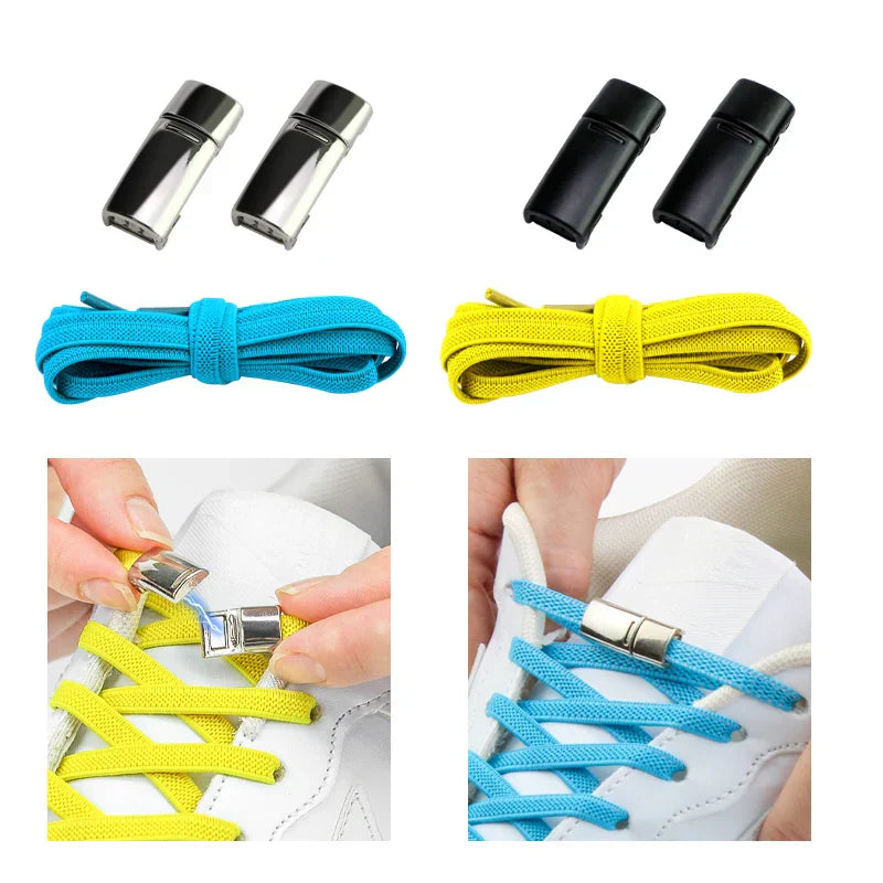 New Elastic Magnetic Shoelaces No Tie Lazy Shoes