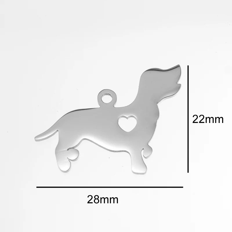 10pcs I Love My Cat Dog Animals Stainless