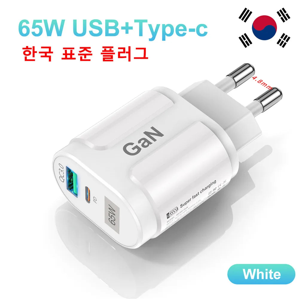 USLION GaN 65W Charger Tablet Laptop Fast Charger
