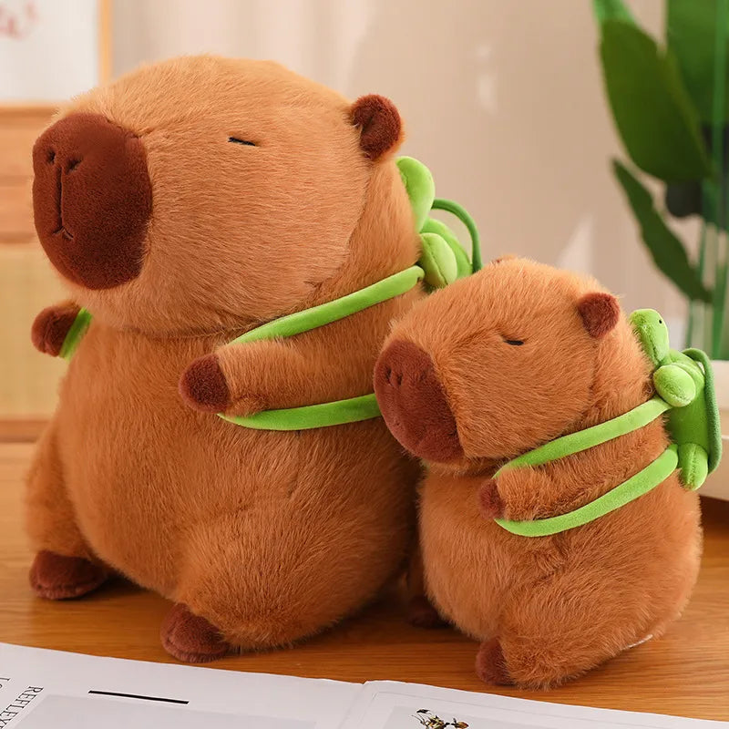 Fluffy Capybara Plush Doll Kawaii Capybara With Tortoise