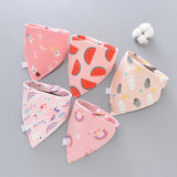 5Pcs/Set Baby Bibs Triangle Double Cotton Bandana Bibs