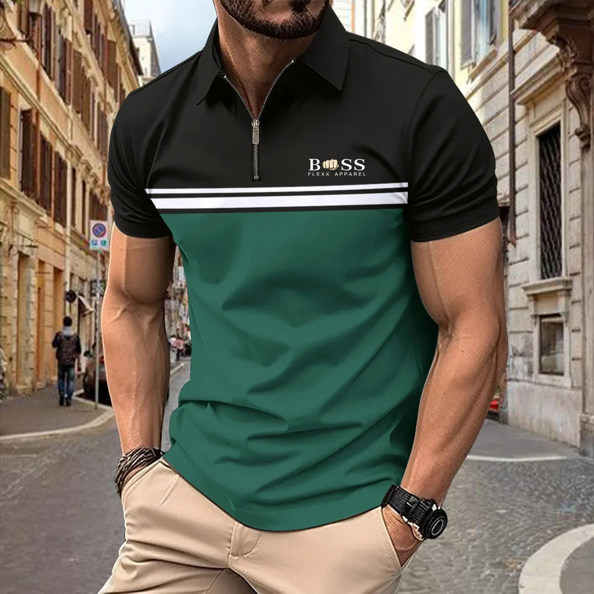 Spring Summer Autumn New Men's Short-sleeved Polo Shirt