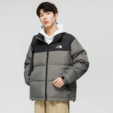 Subzero Winter Men Short Down Jacket Patchwork Stand