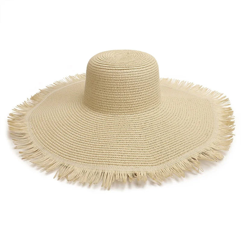 Large Eaves Beach Sunhat Woven Straw Hat Summer