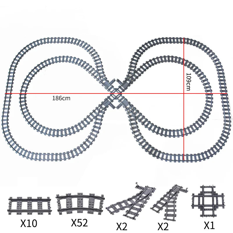MOC Railway Track Train Tracks Straight Curved Soft