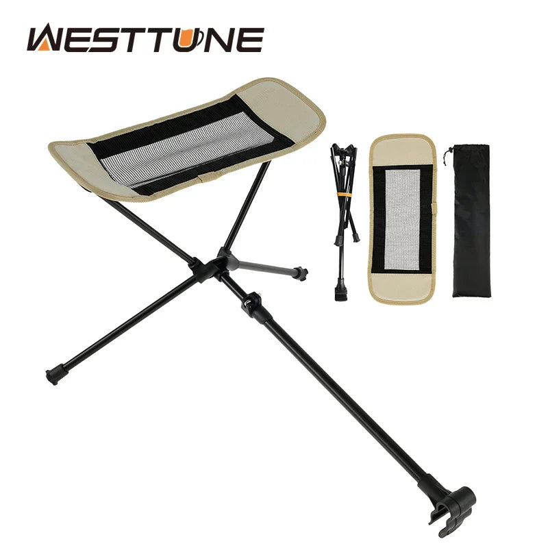 Outdoor Portable Folding Chair Footrest Aluminium Alloy Retractable