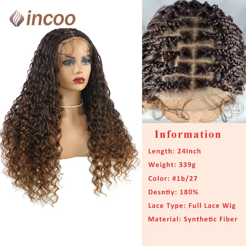 24'' Bohemia Full Lace Box Braided Wig Synthetic