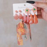 Simple Acrylic C-shaped Cut Earrings 5 Pairs Set