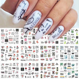 12 Designs Nail Stickers Set Mixed Floral Geometric