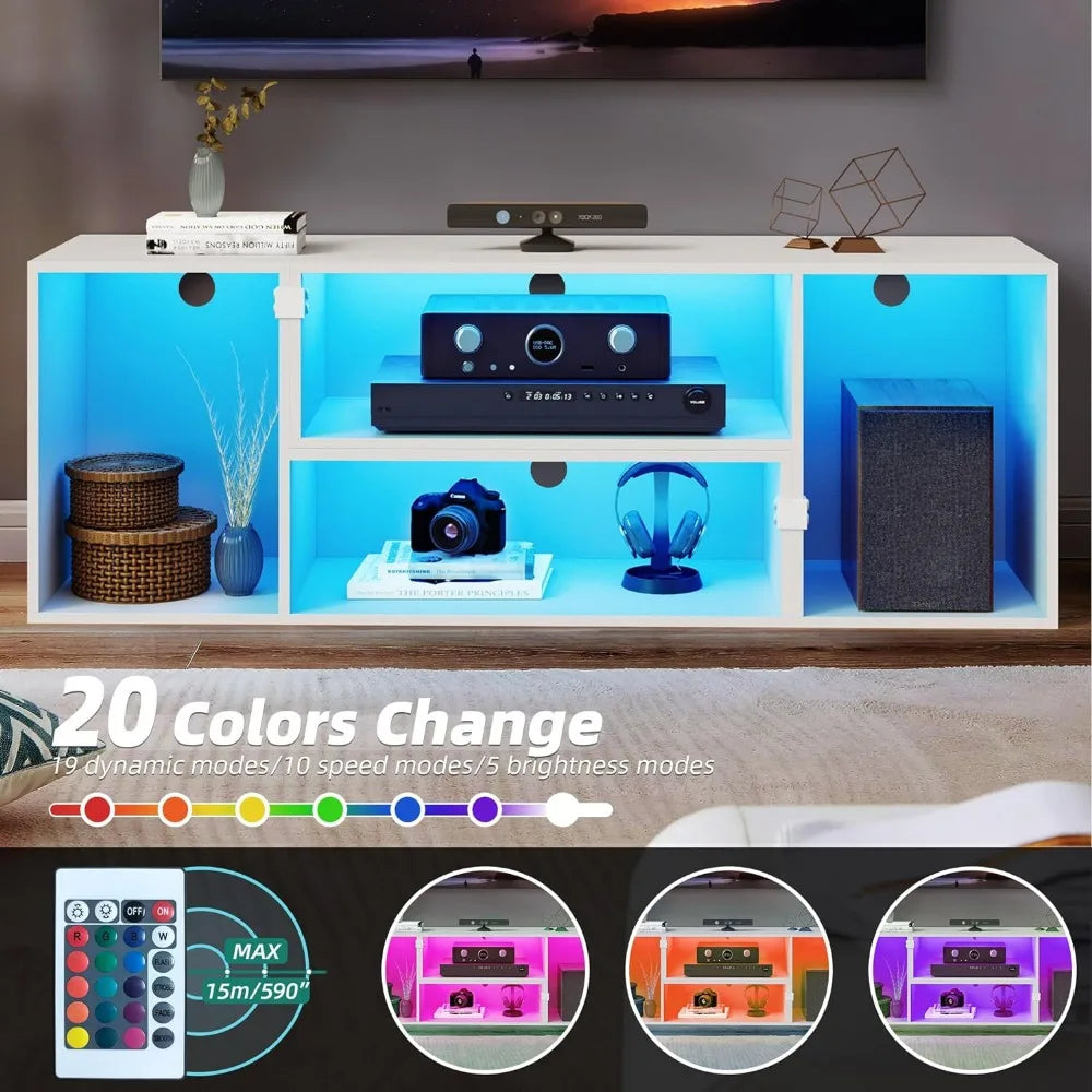 TV cabinet with LED light strip, multifunctional TV