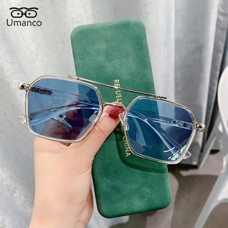 Umanco Trendy Double Beam Square Sunglasses For Men