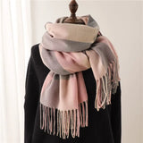 Winter Plaid Cashmere Blanket Scarf Fashion Design Thick