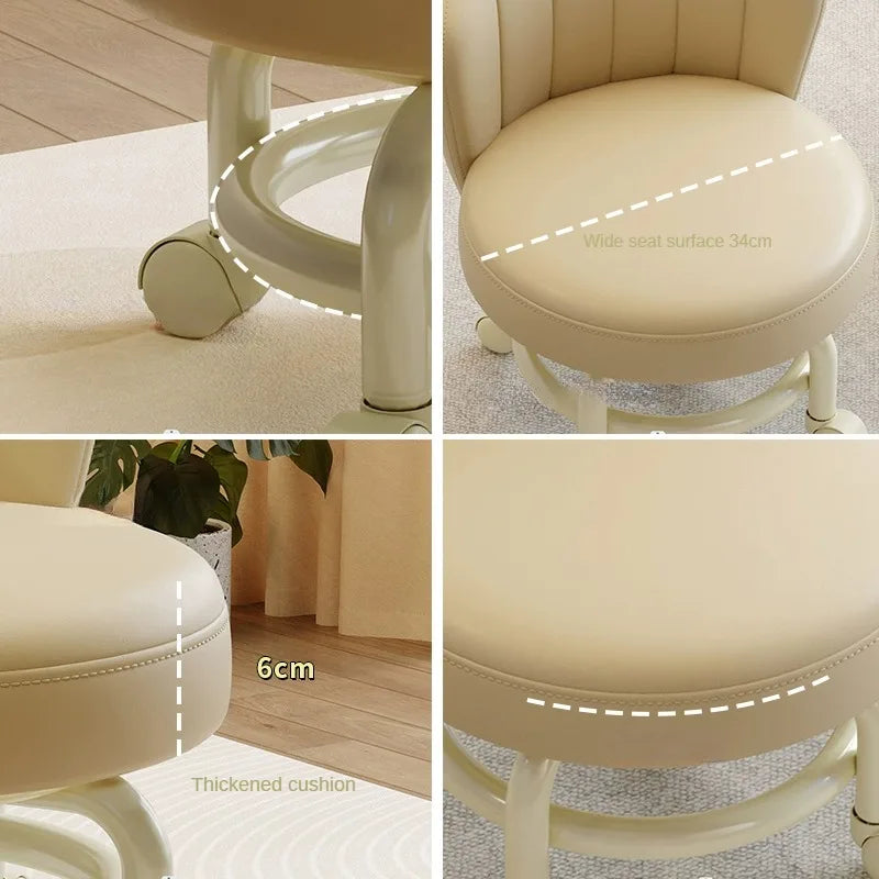 Household stool with wheel pulley low stool door
