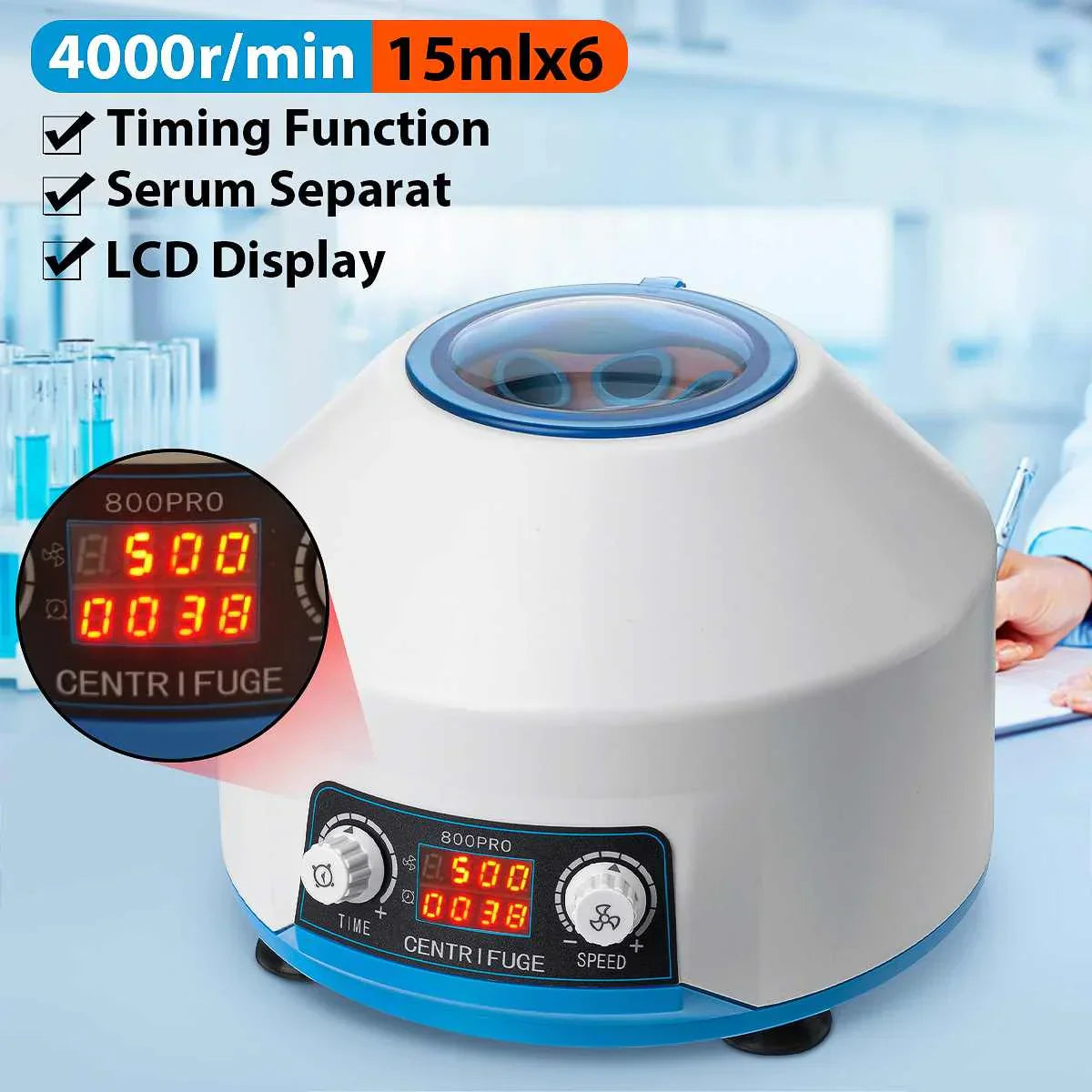 220V 50W Timing Function Electric Centrifuge Serum Separat