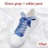 1 Pair Silk Shoe Laces Satin Ribbon Flat