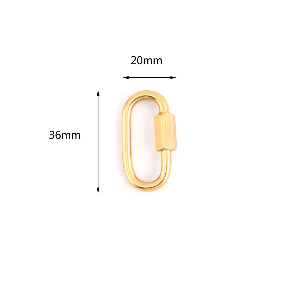 Screw Climbing Gear Carabiner Stainless Steel Gold Color