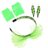 80S Headband Lace Party Accessories Gloves Costume Earrings