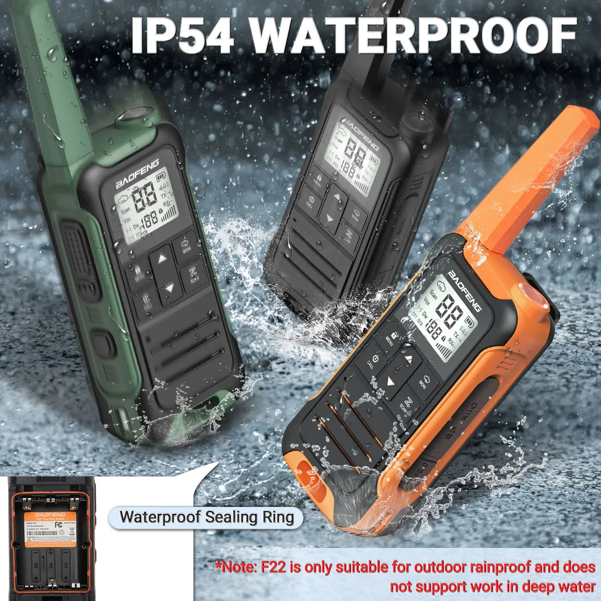 2pcs Baofeng F22 PMR446 FRS Mini Communication Radio