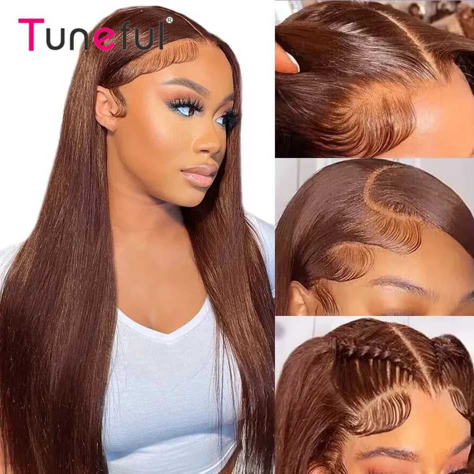 Chocolate Brown Colored 13x4 HD Lace Front Human