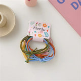 6pcs Pack Ins Style Simple Candy Color Elastic