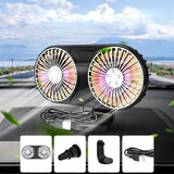 Car Fan New Dualhead USB Electric Fan Multifunction