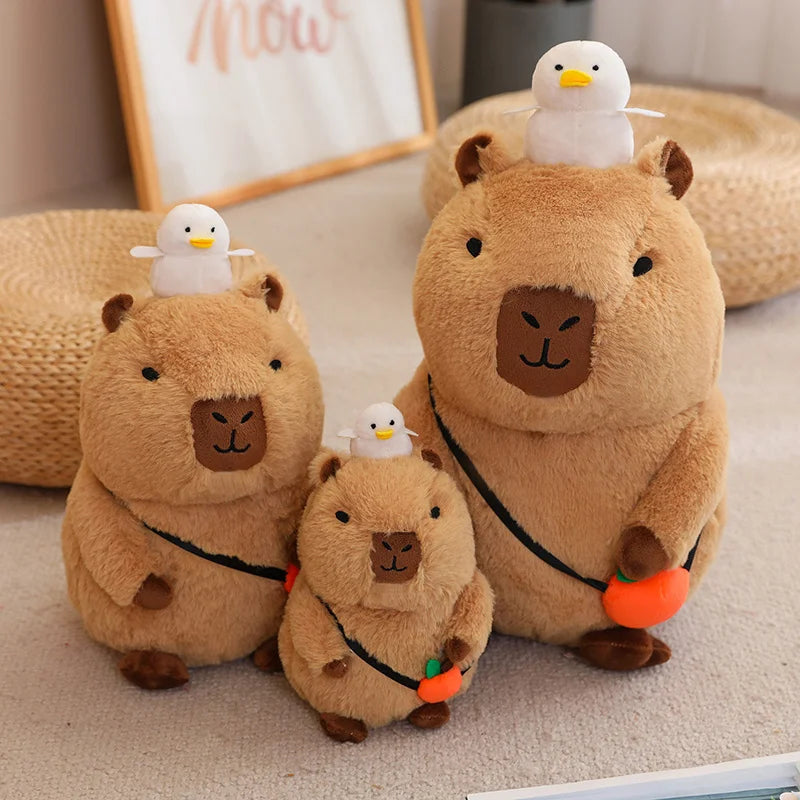 Capybara Plush Toy Simulation Capibara with Fruits Fluffy
