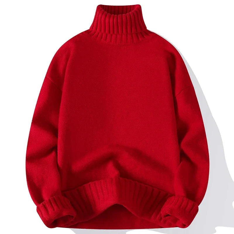 2023 Winter Mens Turtleneck Sweater Trend Thick Bottoming