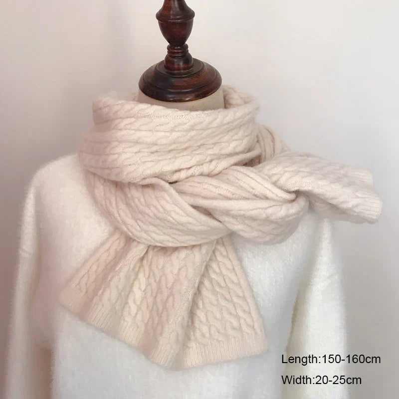 2022 Women Solid Cashmere Scarves Lady Winter Thicken