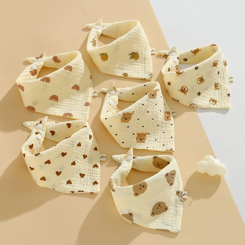 Baby Bibs Muslin Cotton Stuff Newborn Snap Button