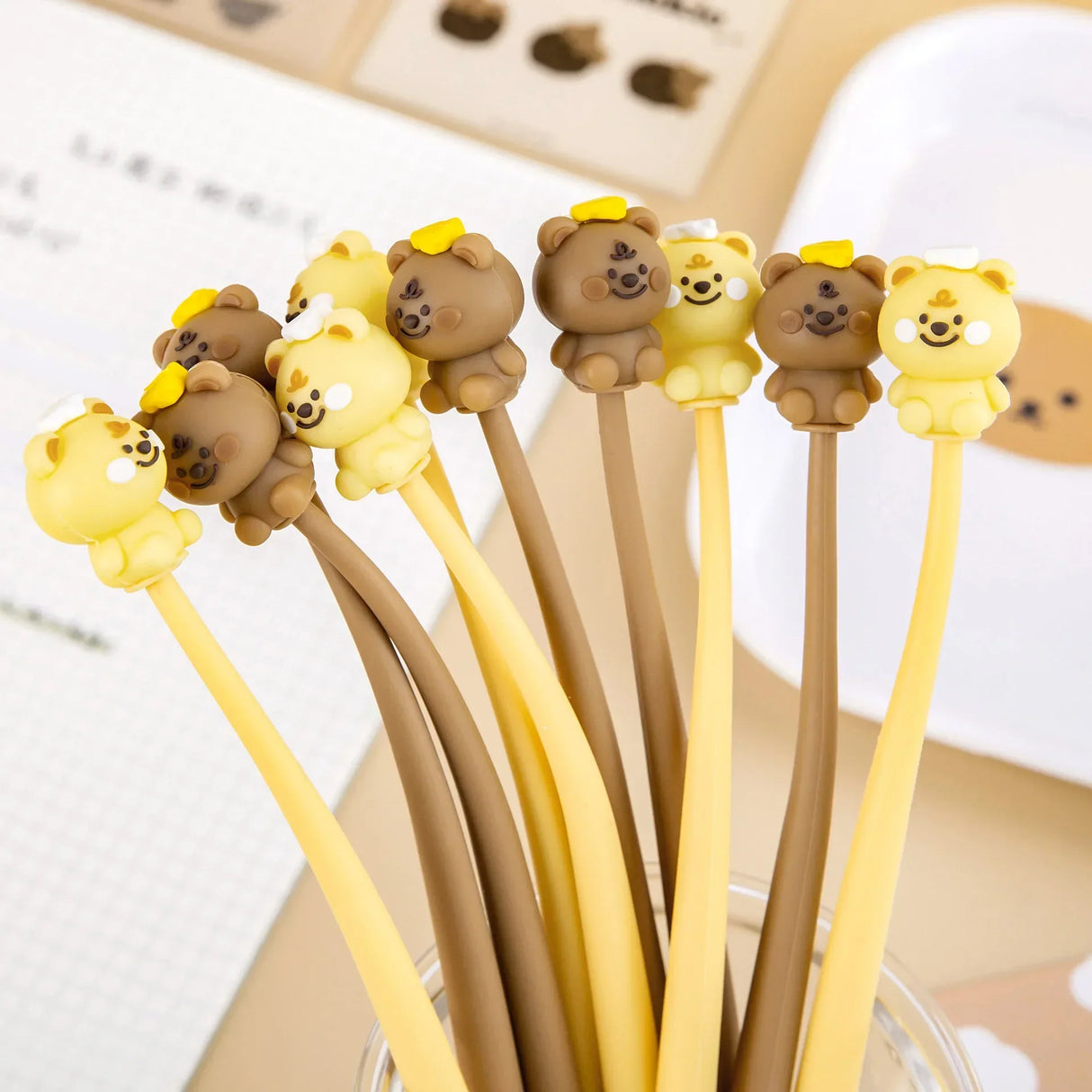 20Pcs/Lot Cute Cartoon Bear Gel Pen Student Stationery