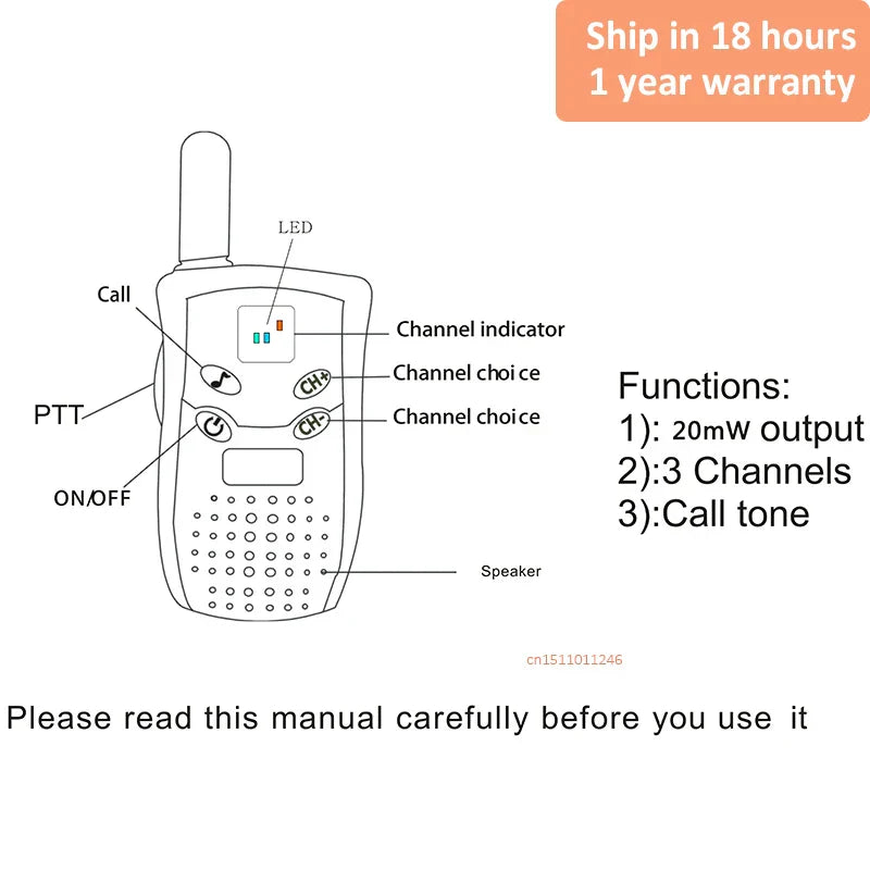 New Mini Walkie Talkie Children Handheld Transceiver Long