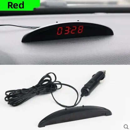 3-in-1 Digital LED Clock Thermometer Voltmeter for Cars