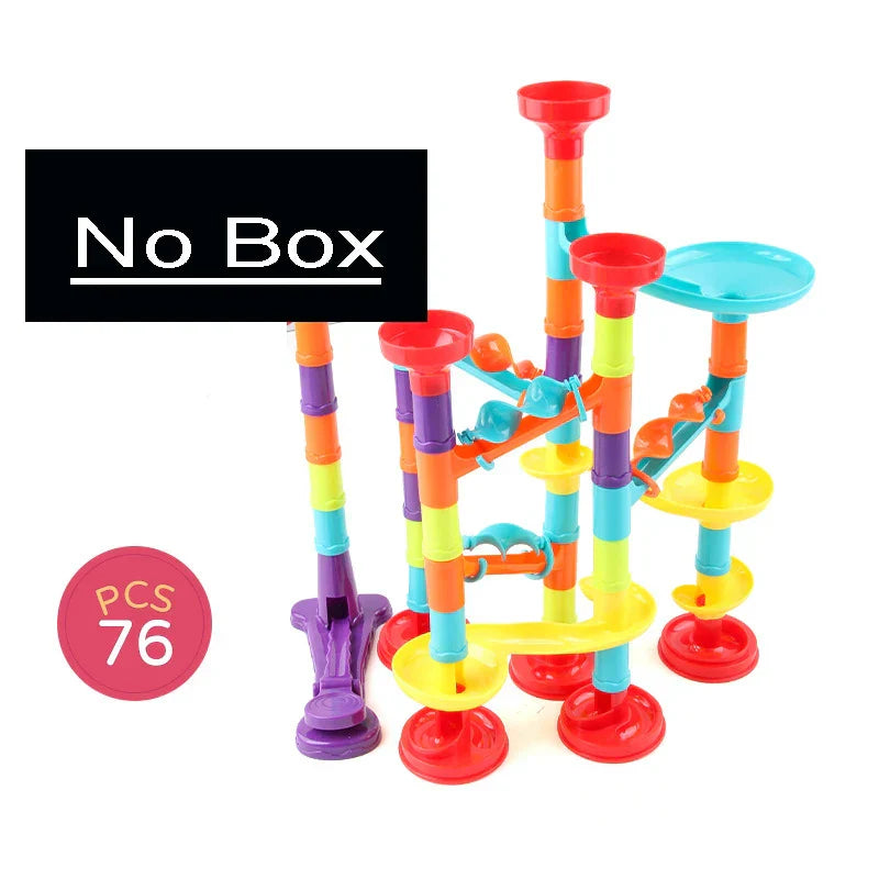 76/142pc Marble Run Race Track Building Blocks Kids