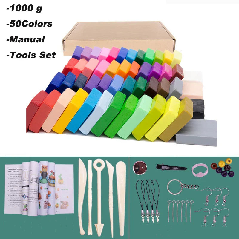 50 Colors Polymer Clay DIY Soft Molding Craft