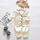 Toddler Girls Silk Satin Pajamas Sets Cartoon Kids
