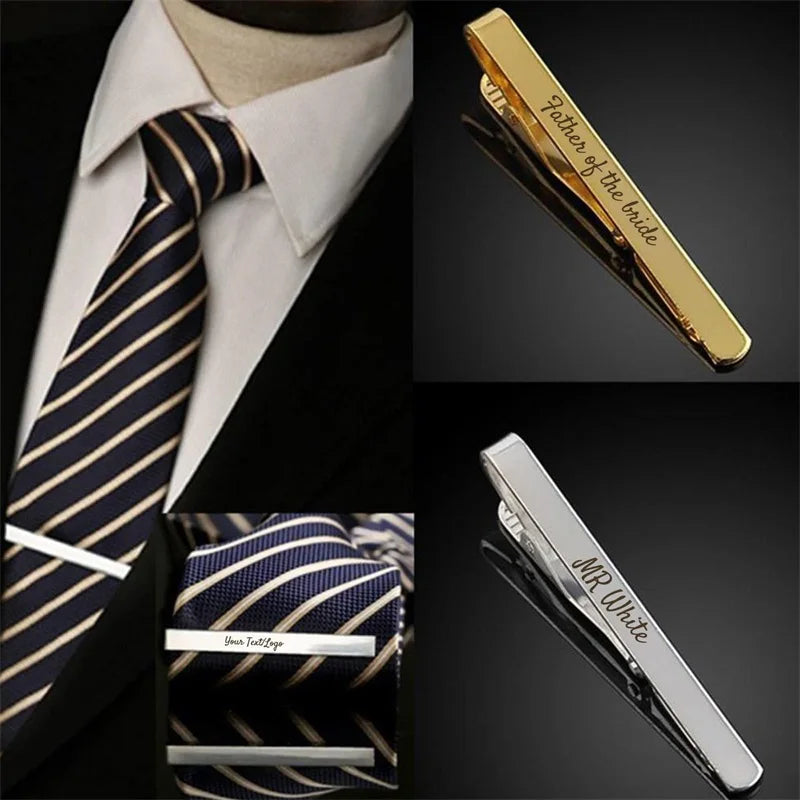 Personalized Engraved Tie ClipCufflinks for Men Customized DIY