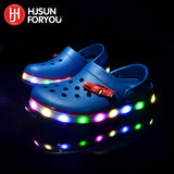 Summer Children Hole Sandals LED Lighted Flashing Light