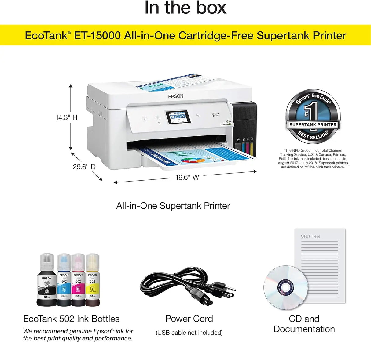 EcoTank ET-15000 Wireless Color All-in-One Supertank Printer