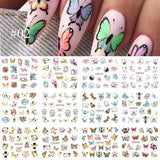 12 Designs Nail Stickers Set Mixed Floral Geometric