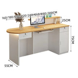 White Stylish Reception Desks Corner Light Bar Office