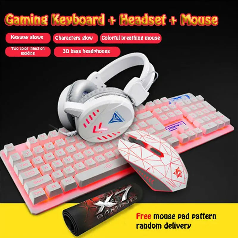4Pcs/Set K59 Mechanical Wired USB Keyboard Illuminated Gaming