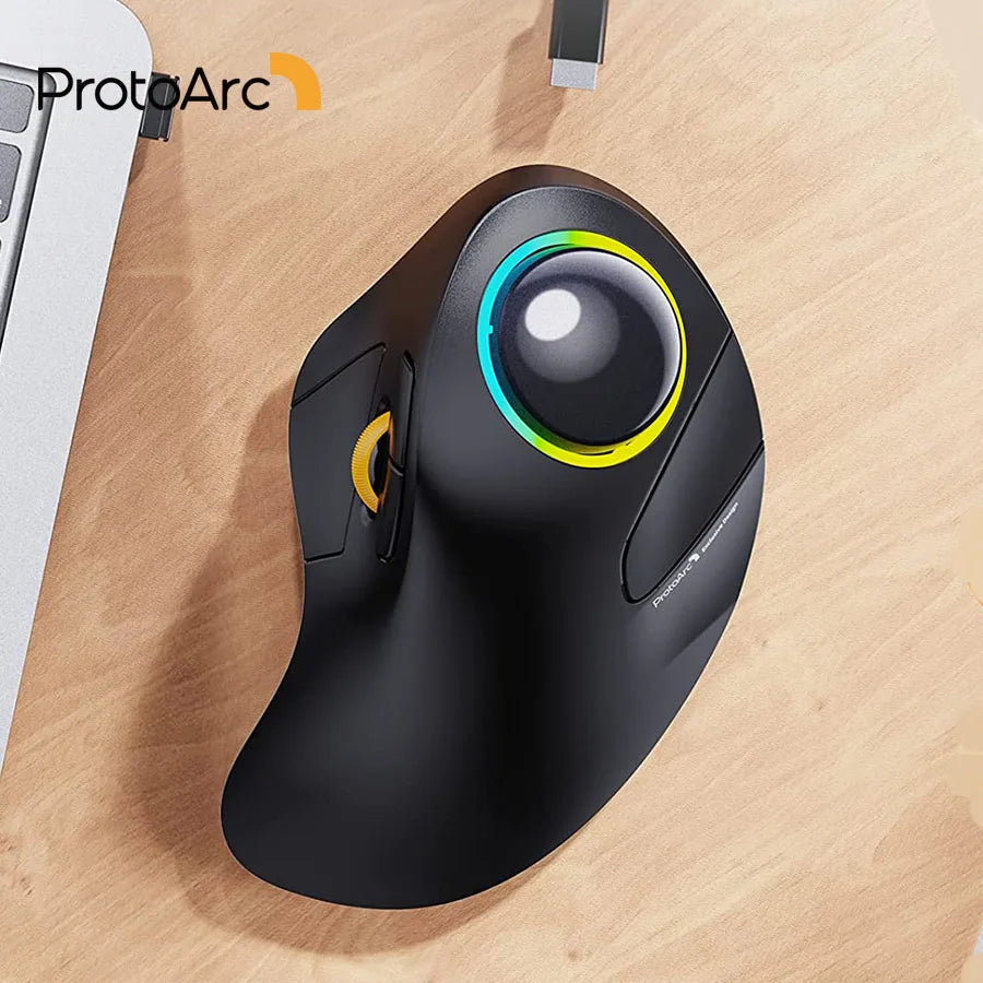 ProtoArc EM03 Wireless Bluetooth Trackball Mouse Rechargeable Ergonomic
