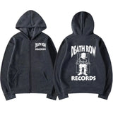 Death Row Records Zipper Hoodies Rapper Tupac 2pac