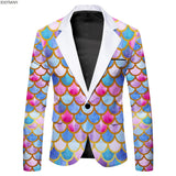 IOOTIANY New Fancy Blazer Men 3D Digital Print