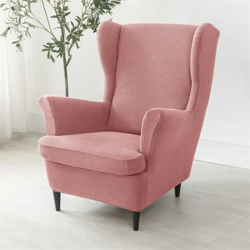 Polar Fleece Wing Chair Cover Stretch Wingback Sofa