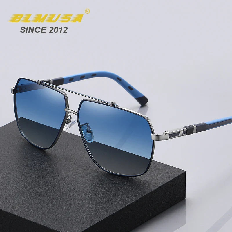 BLMUSA 2022 New Luxury Polarized Sunglasses Men Square