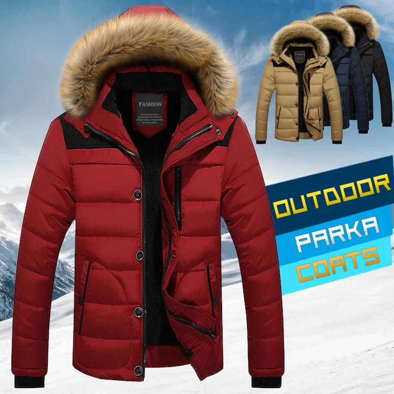 Winter New Men Warm Cotton Jacket Coats Fur